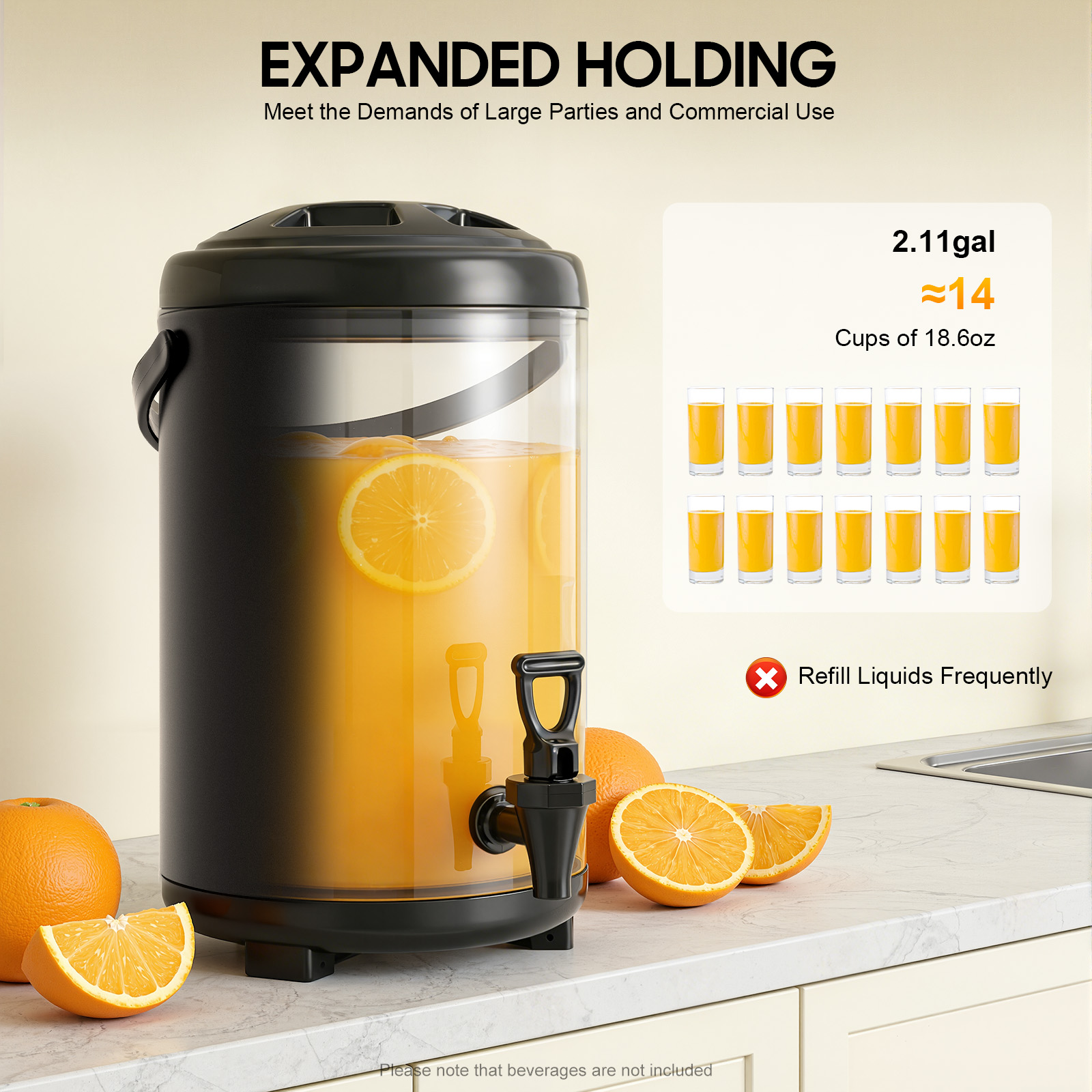 Cold Drink Dispenser - Термос-контейнер 10 л без термометра, из